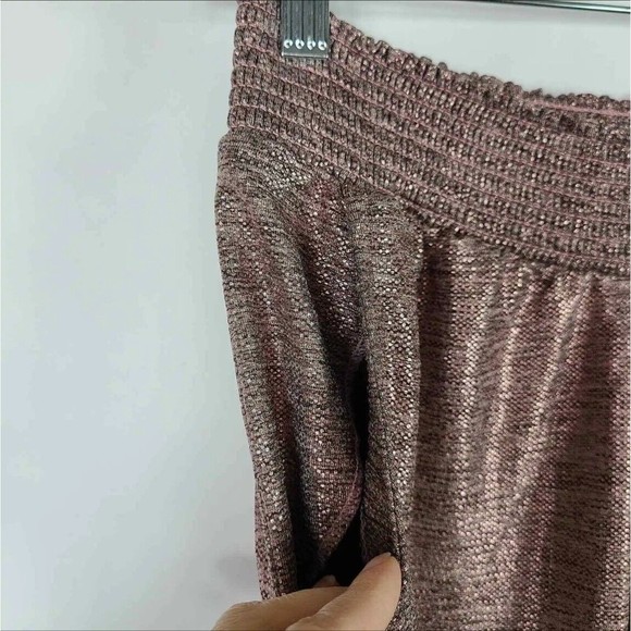 Anthropologie Melora Joggers Pink Metallic Rose Gold Elastic Waist Pants XS - Picture 4 of 6